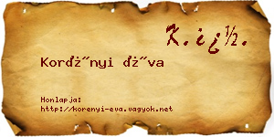 Korényi Éva névjegykártya