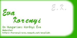 eva korenyi business card