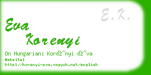 eva korenyi business card